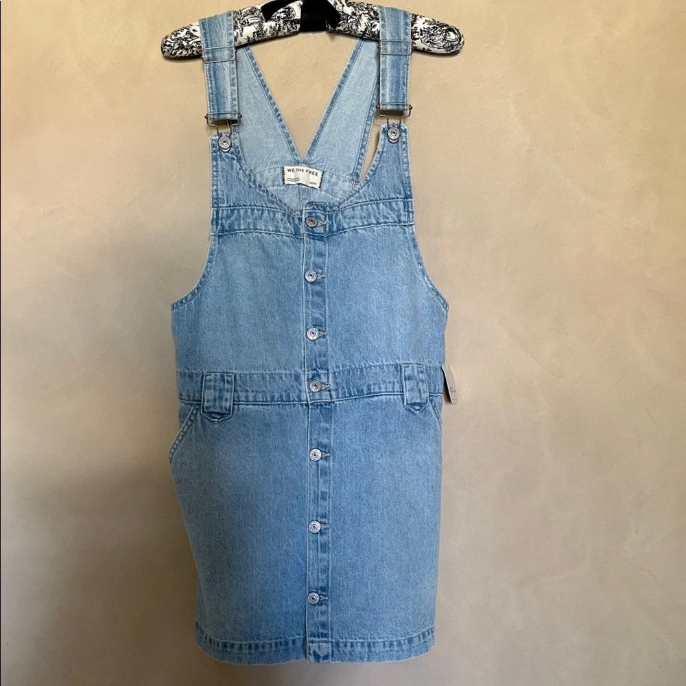 We The Free Edie Denim Skirtall Mini Dress NWT - Picture 2 of 6